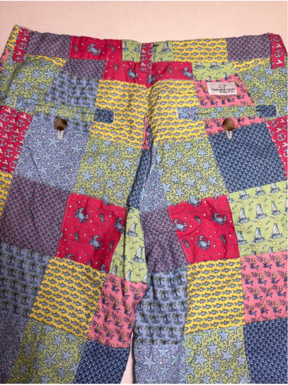 Boys Vineyard Vines Shep & Ian Patchwork Beach Sailing Shorts 16 Nautical Sea - Picture 4 of 6